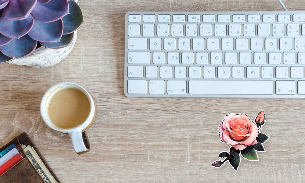Beautiful Pink Rose Sticker