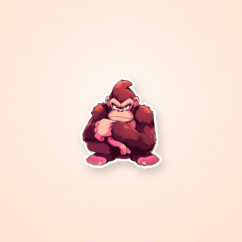 Angry Gorilla Cartoon Sticker