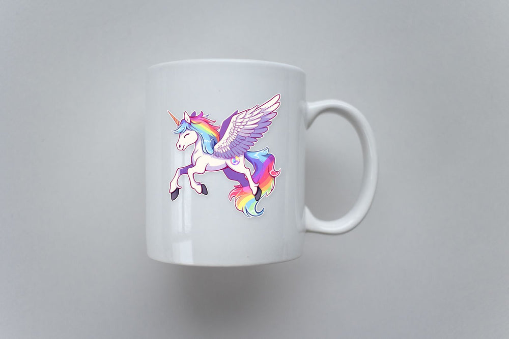 Rainbow Unicorn with Wings Sticker