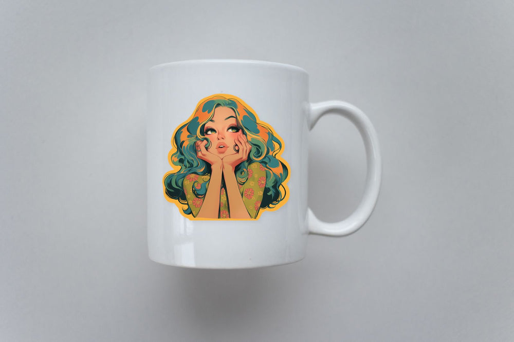 Retro Girl Pop Art Sticker
