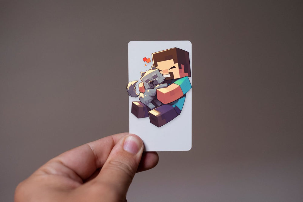 Minecraft Steve with Wolf Sticker