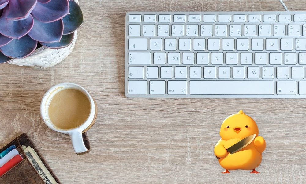 Funny Chicken with Knife Sticker