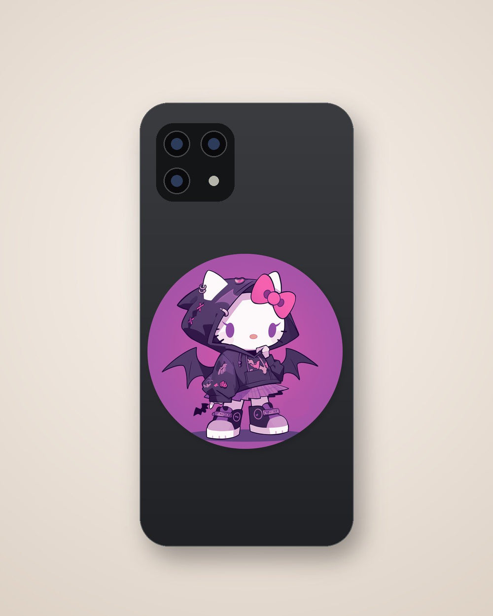 Hello Kitty Gothic Bat Hoodie Sticker