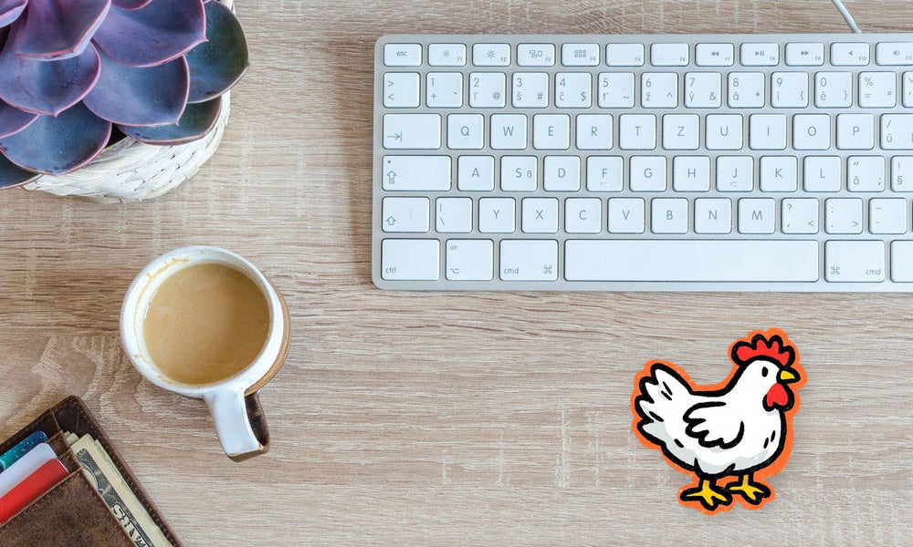 Cute White Chicken Sticker