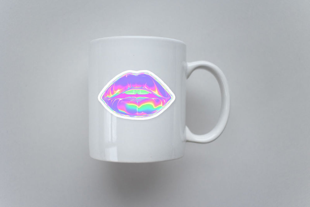 Holographic Rainbow Lips Sticker