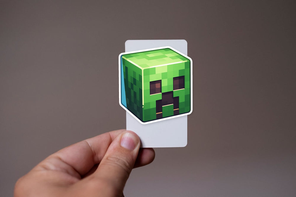 Minecraft Creeper Cube Head Sticker