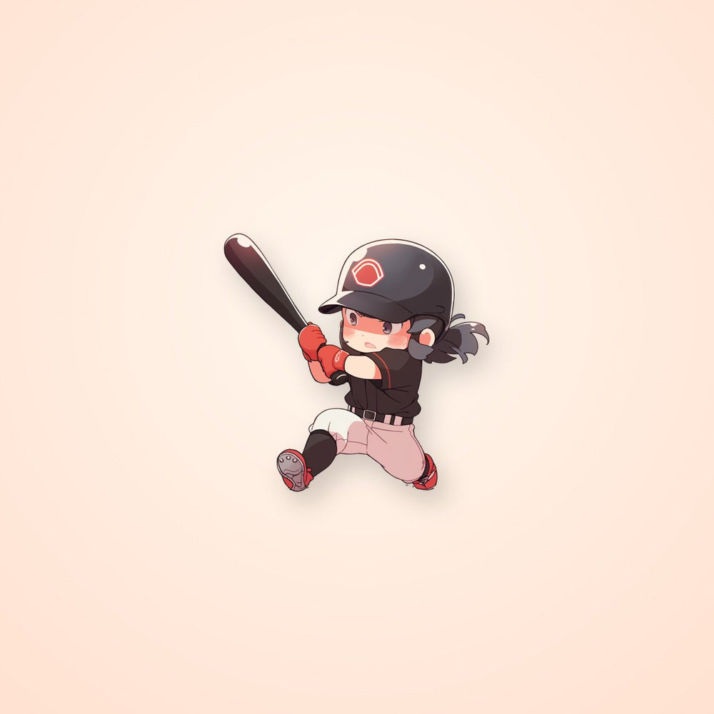 Anime Girl Playing Baseball Sticker