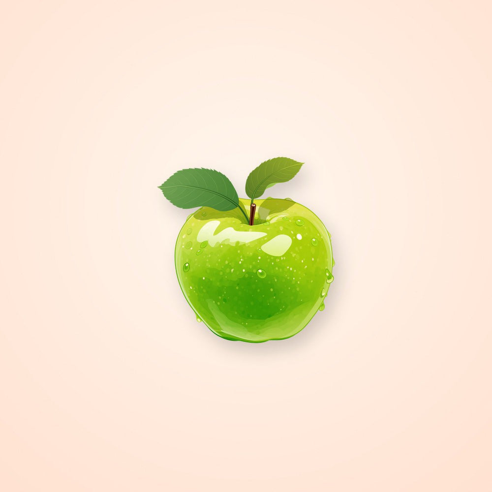 Juicy Green Apple Realistic Clipart
