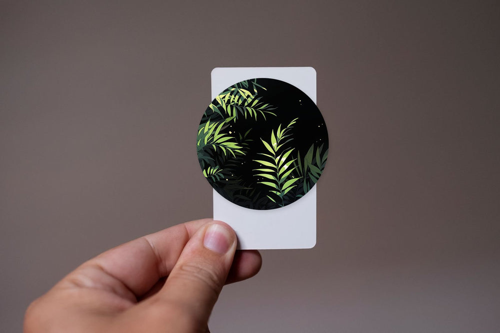 Tropical Leaves Round Sticker