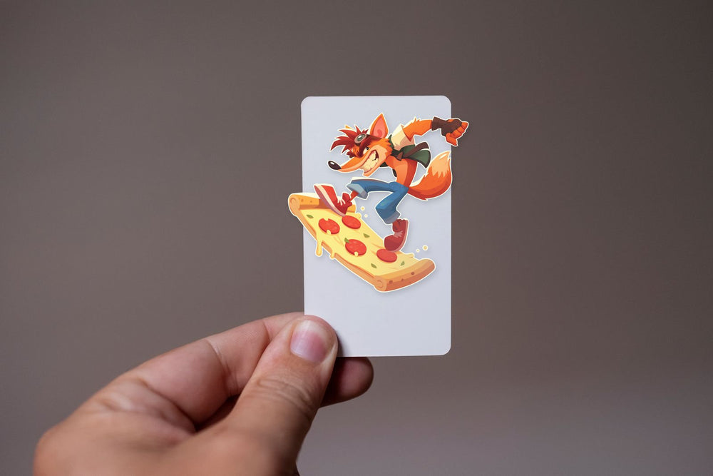 Crash Bandicoot Pizza Surfing Sticker