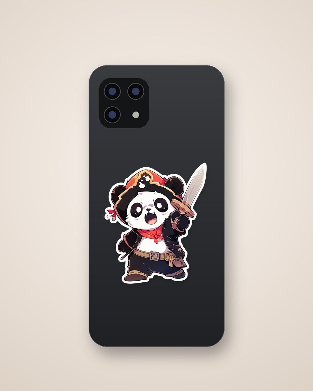 Pirate Panda with Sword Sticker