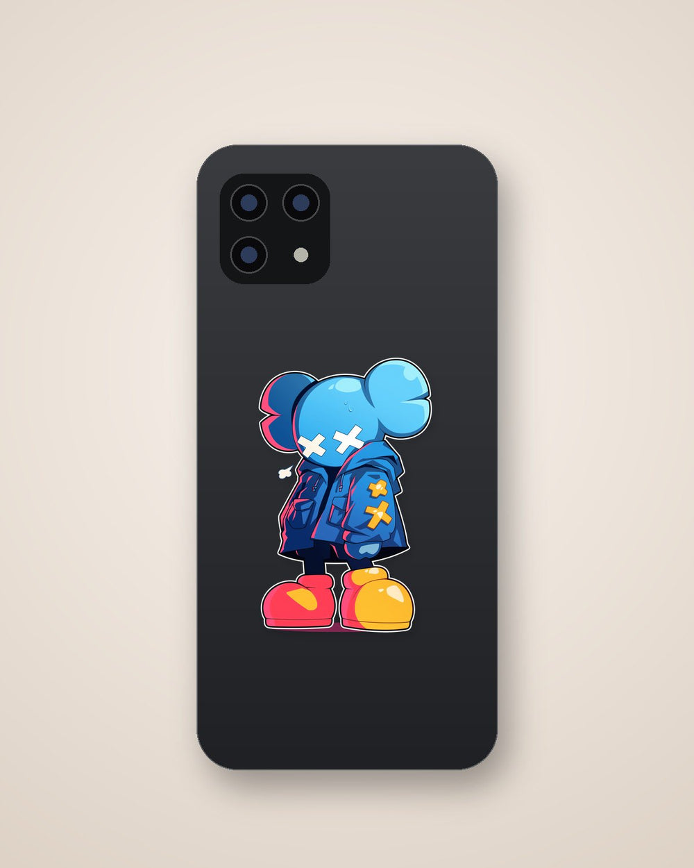 Kaws Blue Yellow Aesthetic Sticker