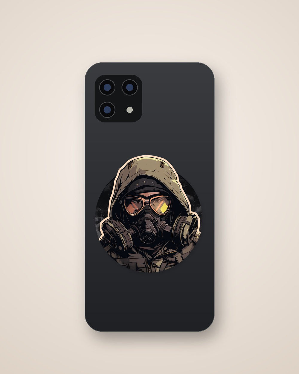 Man in Biohazard Gas Mask Sticker