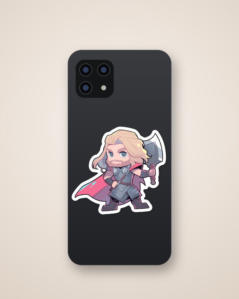 Cute Chibi Thor with Stormbreaker Sticker