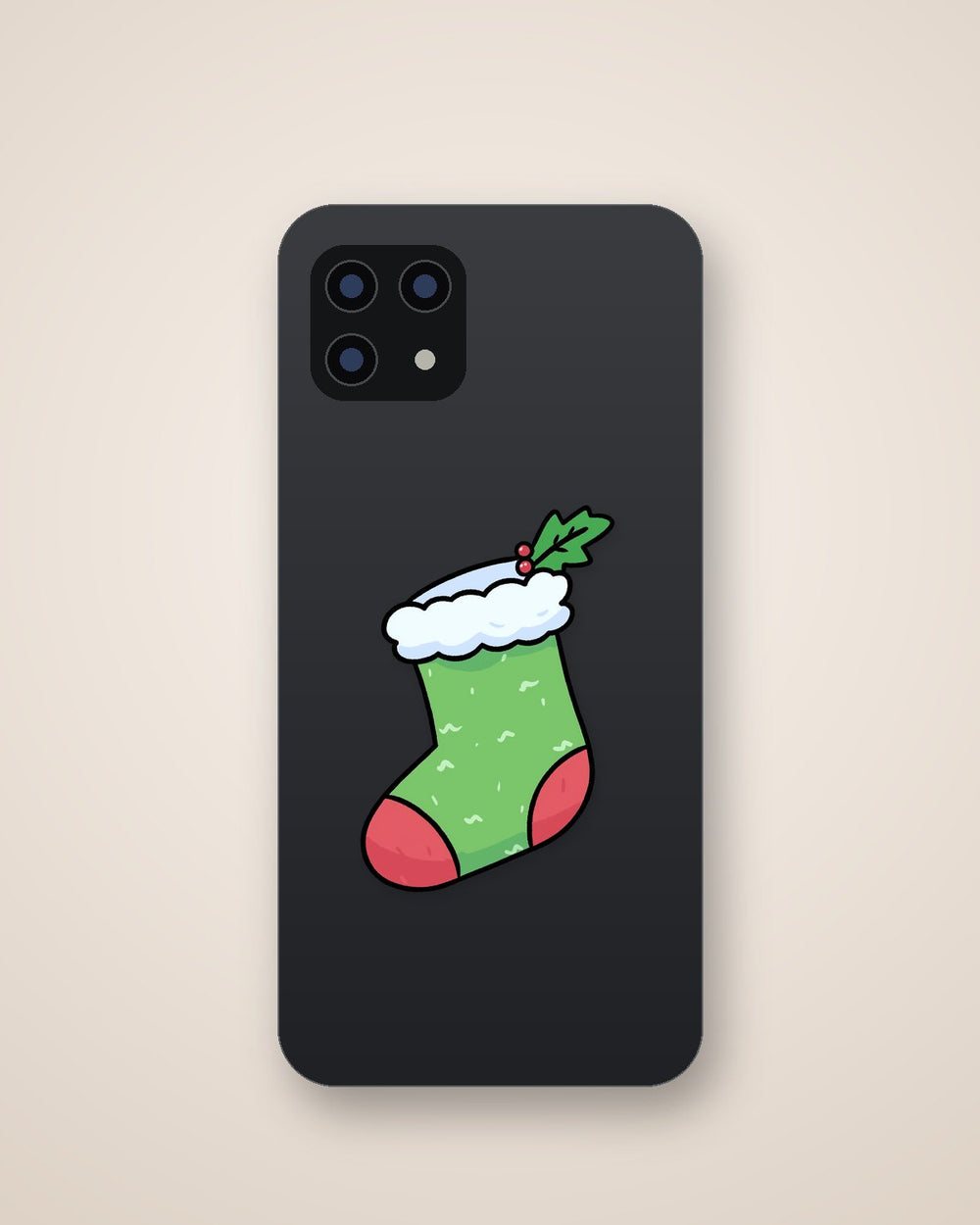 Green Christmas Stocking Sticker