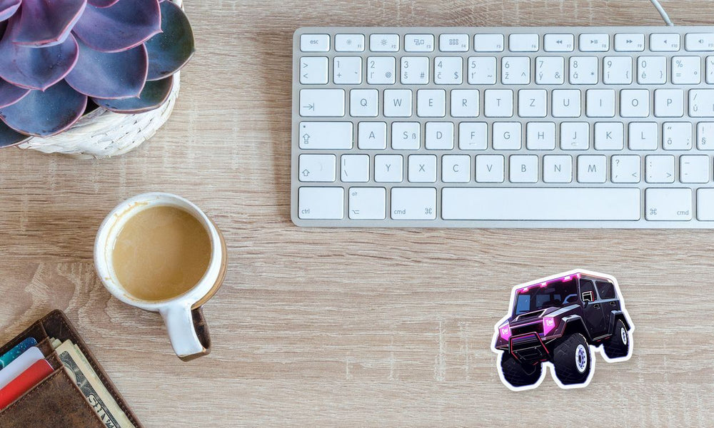Aesthetic Black Cyberpunk SUV Sticker