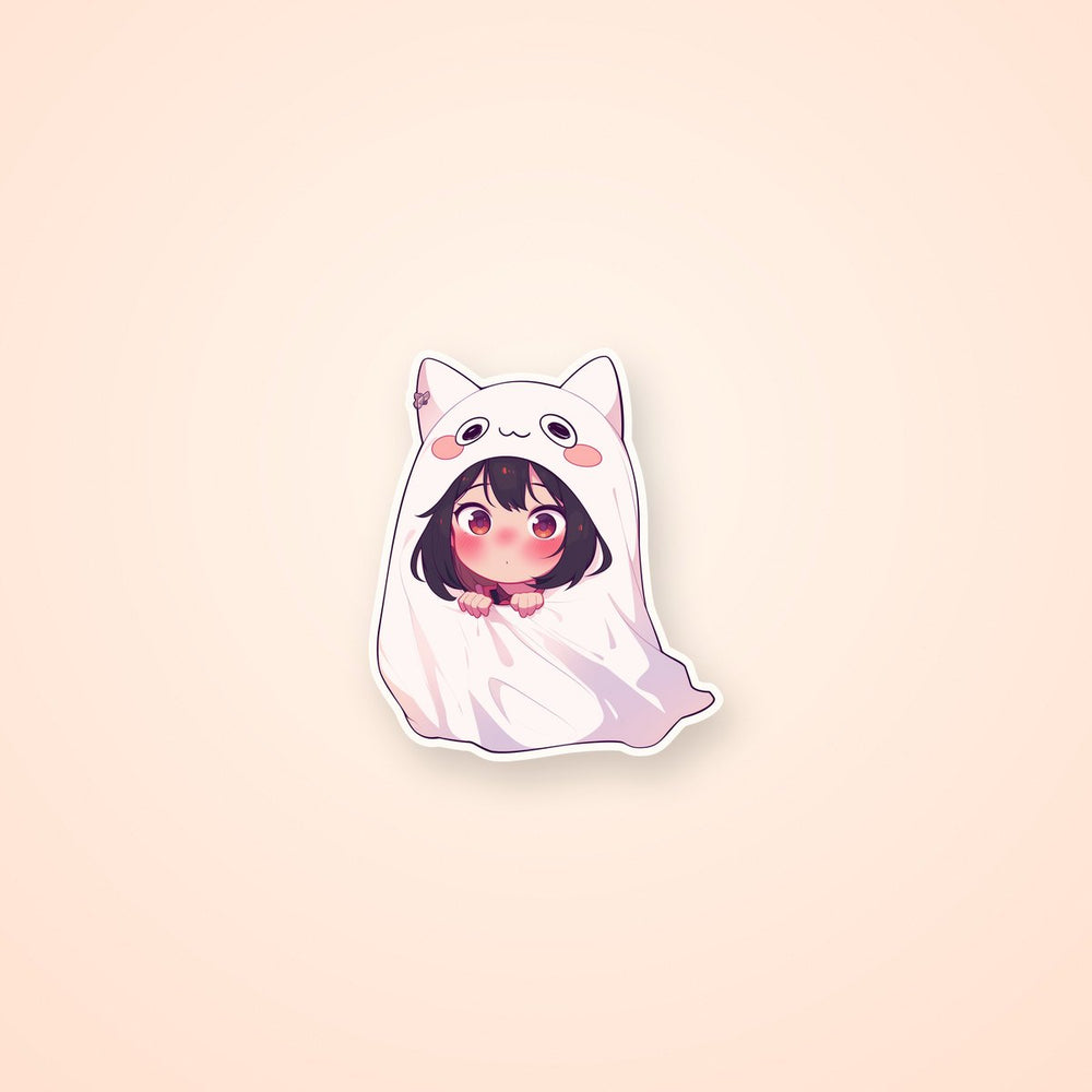 Anime Girl Cat Hood Blanket Sticker