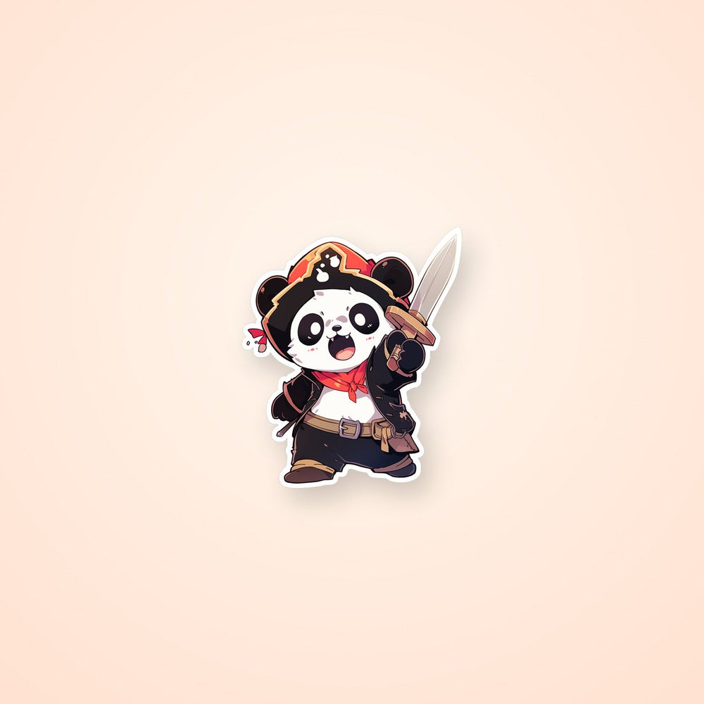 Pirate Panda with Sword Sticker