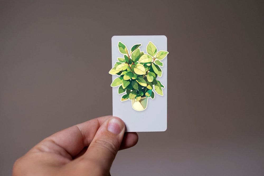 Green Leaf Potted Plant Sticker