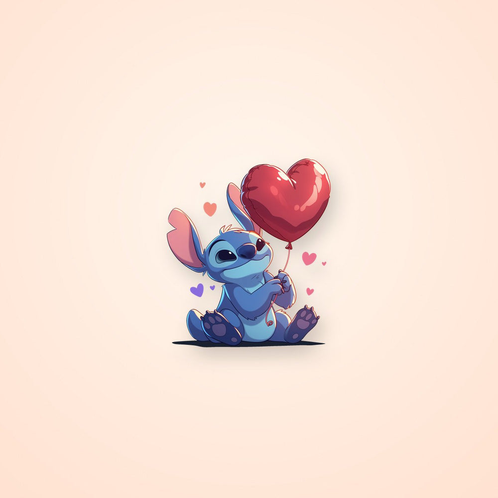 Stitch Heart Balloon Sticker