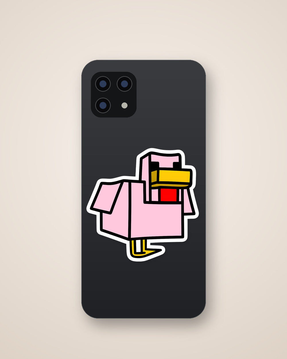 Minecraft Pink Chicken Sticker