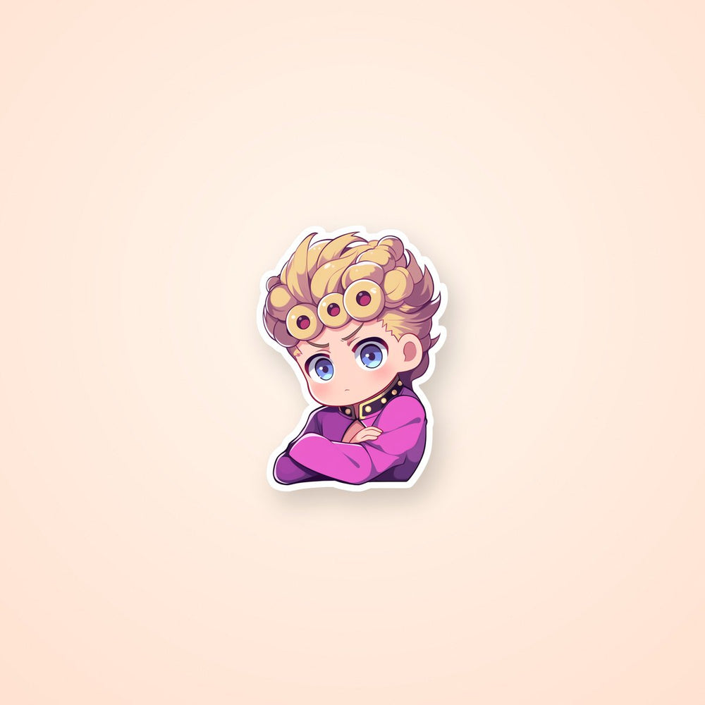 Chibi Giorno Giovanna Crossed Arms Sticker