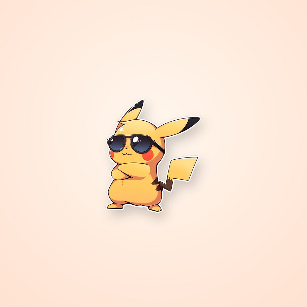 Stylish Pikachu in Glasses PokéMon Sticker