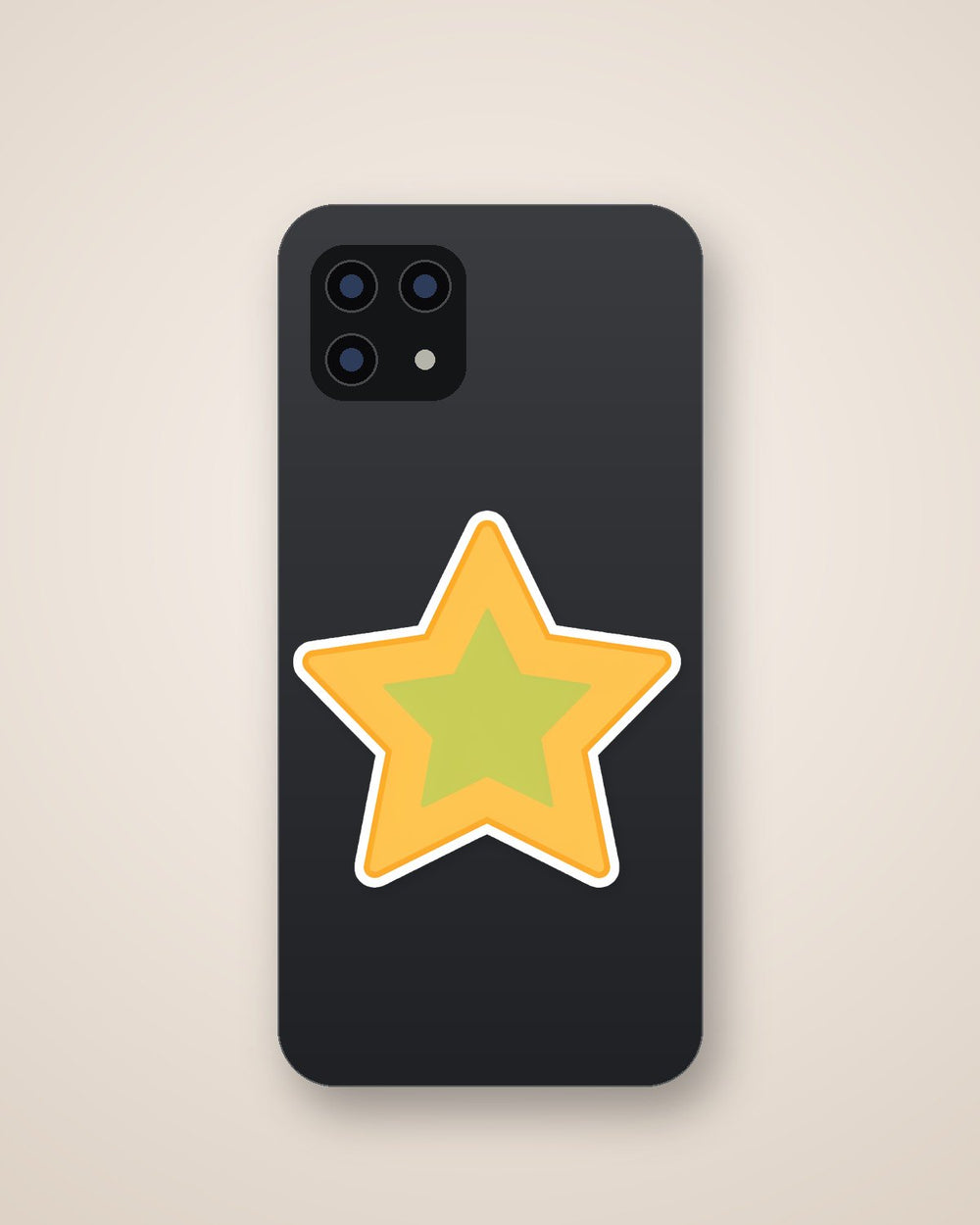 Yellow Cartoon Star Sticker