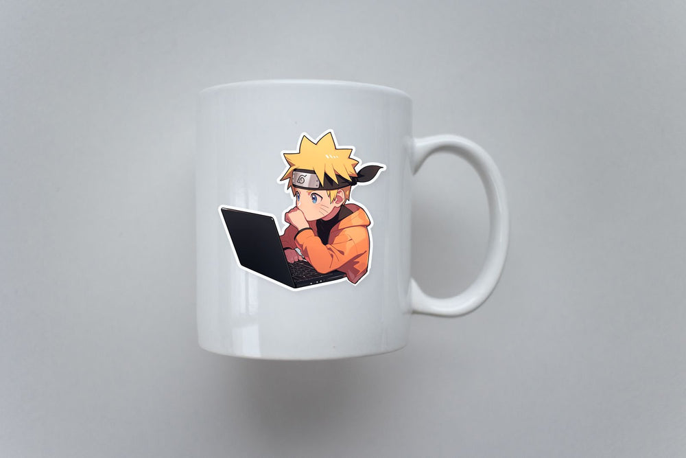 Naruto Uzumaki with a Laptop Sticker