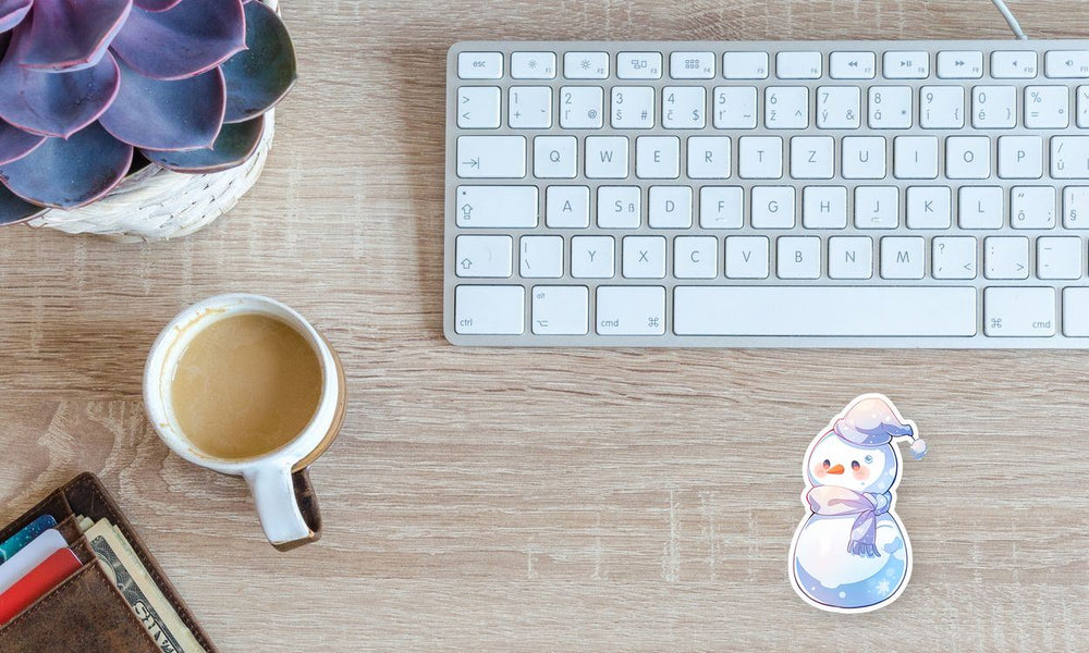 Snowman in Hat and Scarf Sticker