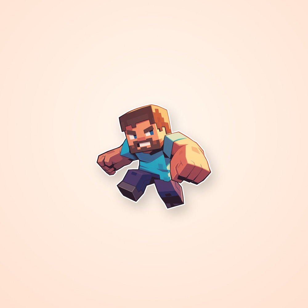 Minecraft Steve Punch Pose Sticker