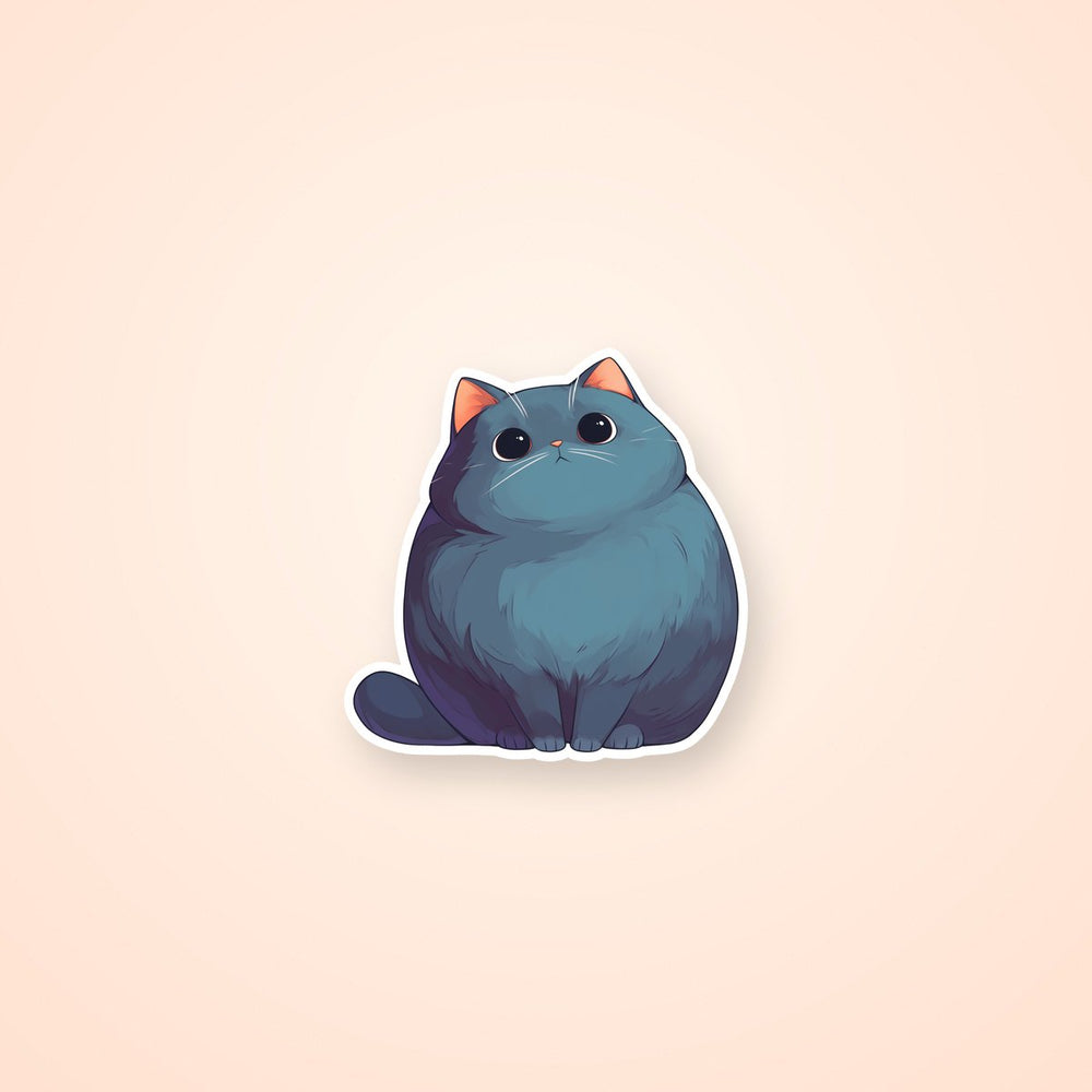 Fluffy Blue Cat Sticker