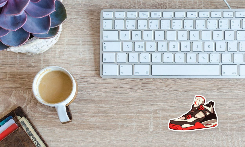 Air Jordan 4 Red Black Sneaker Sticker