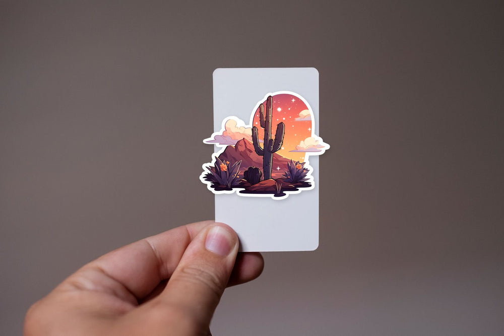 Aesthetic Desert with Cactus Sticker