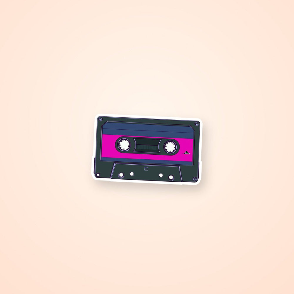 Neon Mixtape Cassette Sticker
