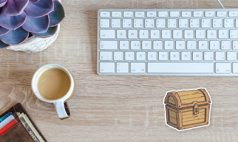 Wooden Treasure Chest Fantasy Sticker