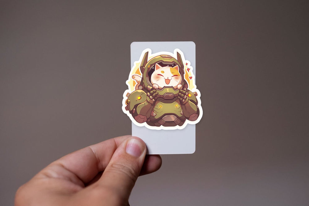 Doom Slayer Kitty Armor Sticker