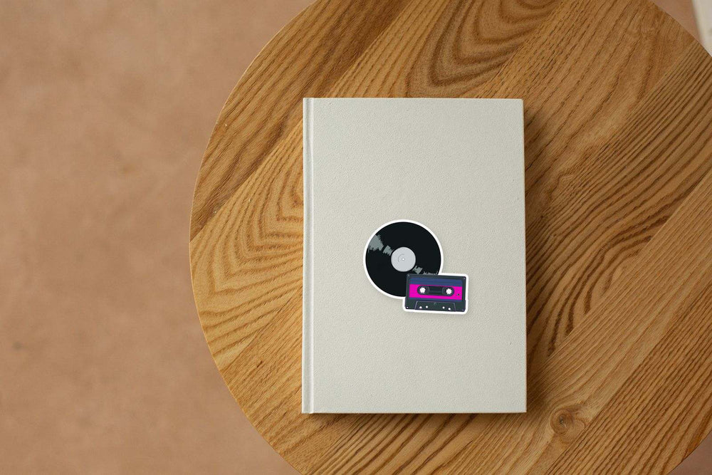 Retro Vinyl Record & Cassette Music Aesthetic Sticker