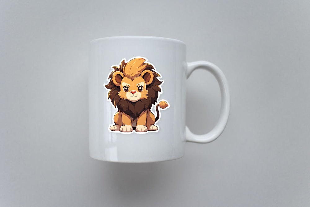 Young Lion Cartoon Sticker