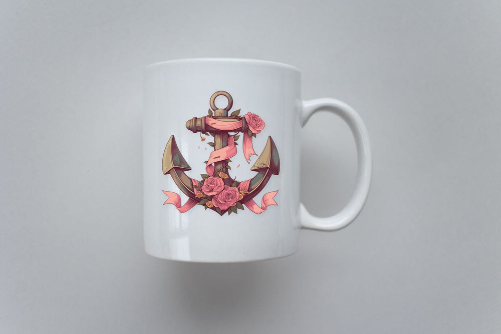 Anchor Roses Vintage Tattoo Sticker