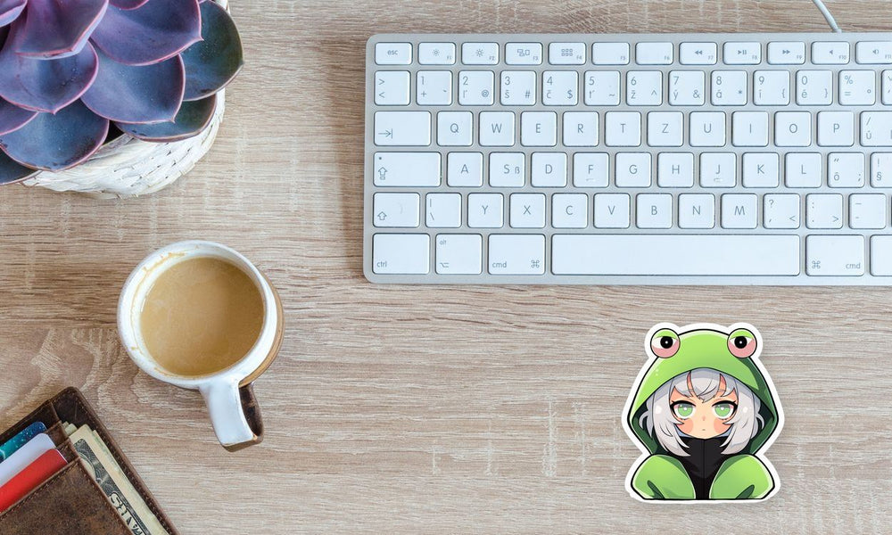 Anime Girl in Frog Costume Sticker