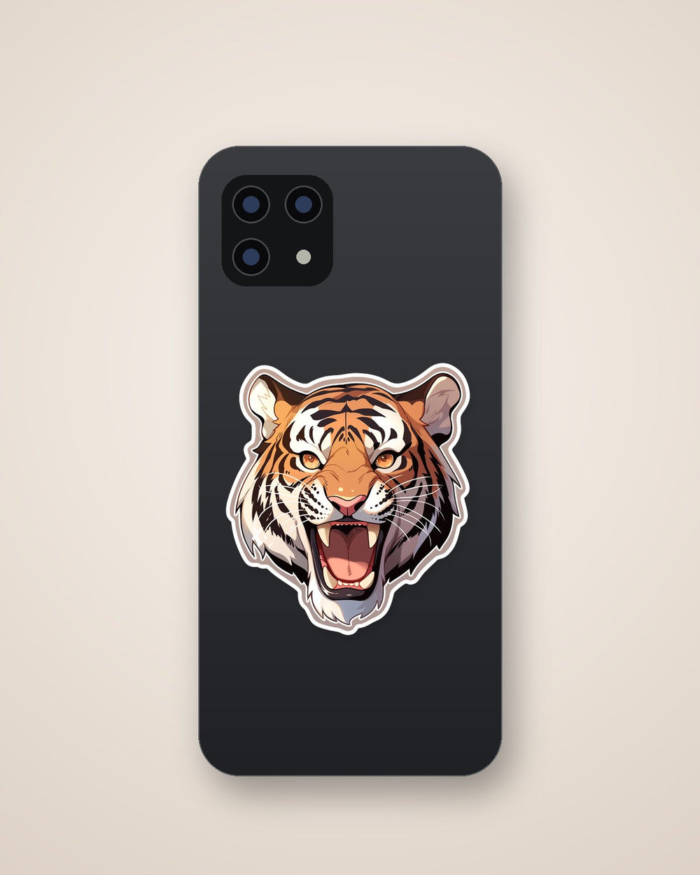 Aggressive Tiger with Open Mouth Sticker