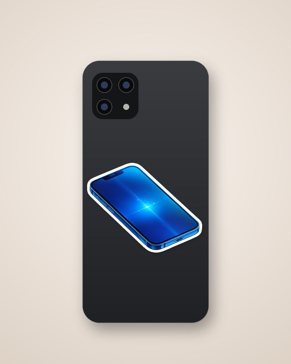 Blue Iphone Screen Glow Tech Sticker