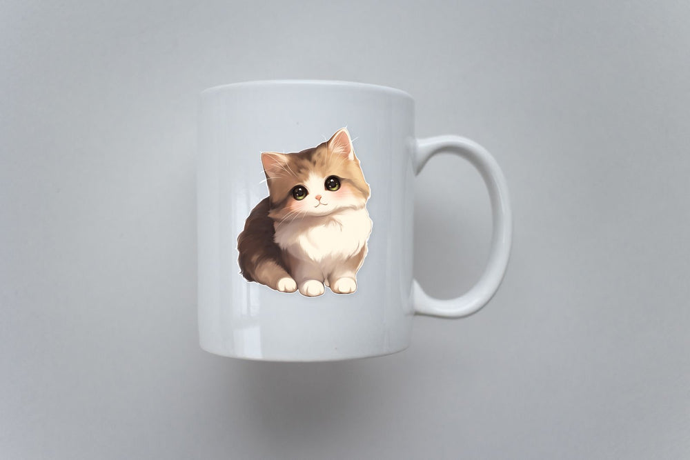 Big-Eyed Fluffy Cat Sticker