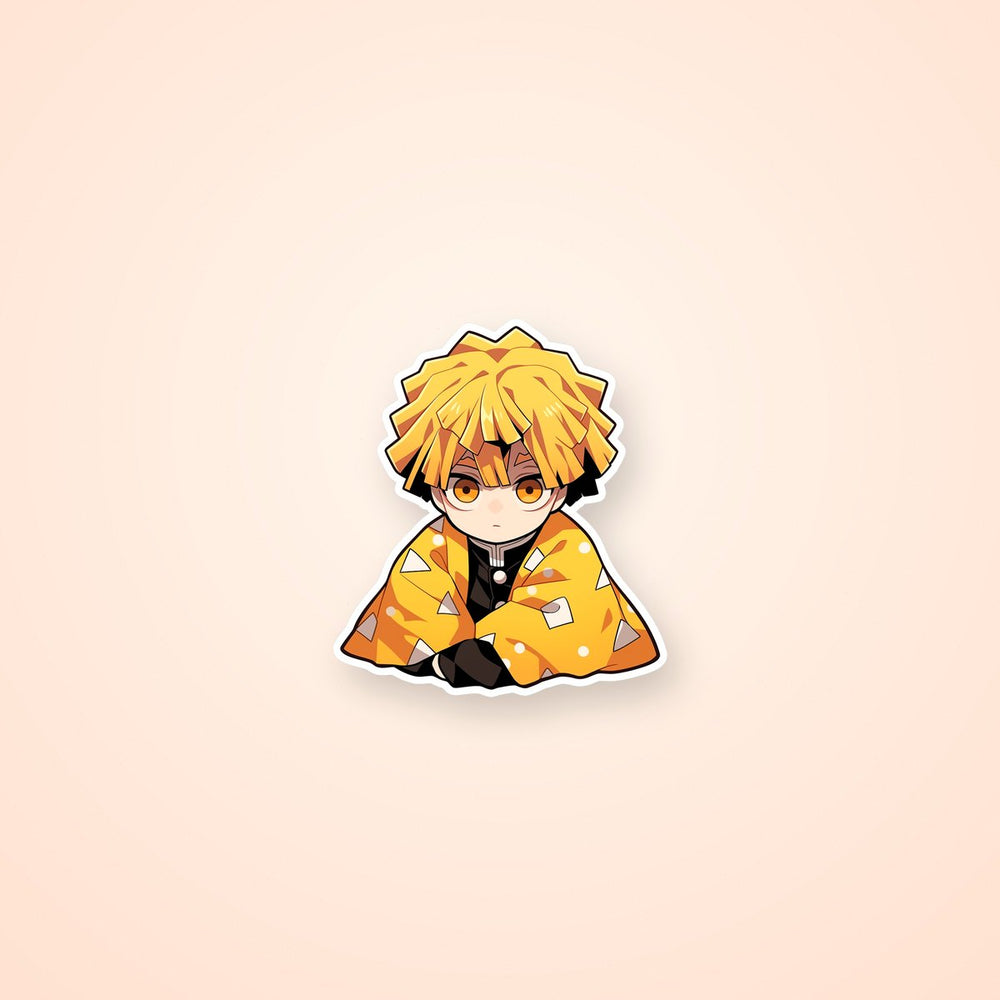Pensive Chibi Zenitsu Sticker