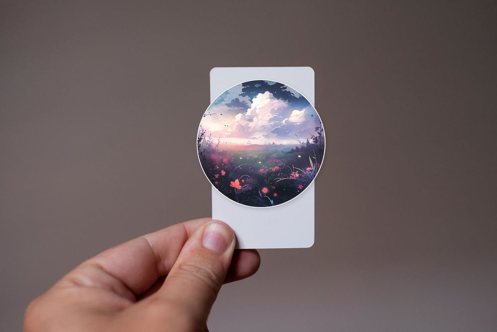Beautiful Flower Field Round Sticker
