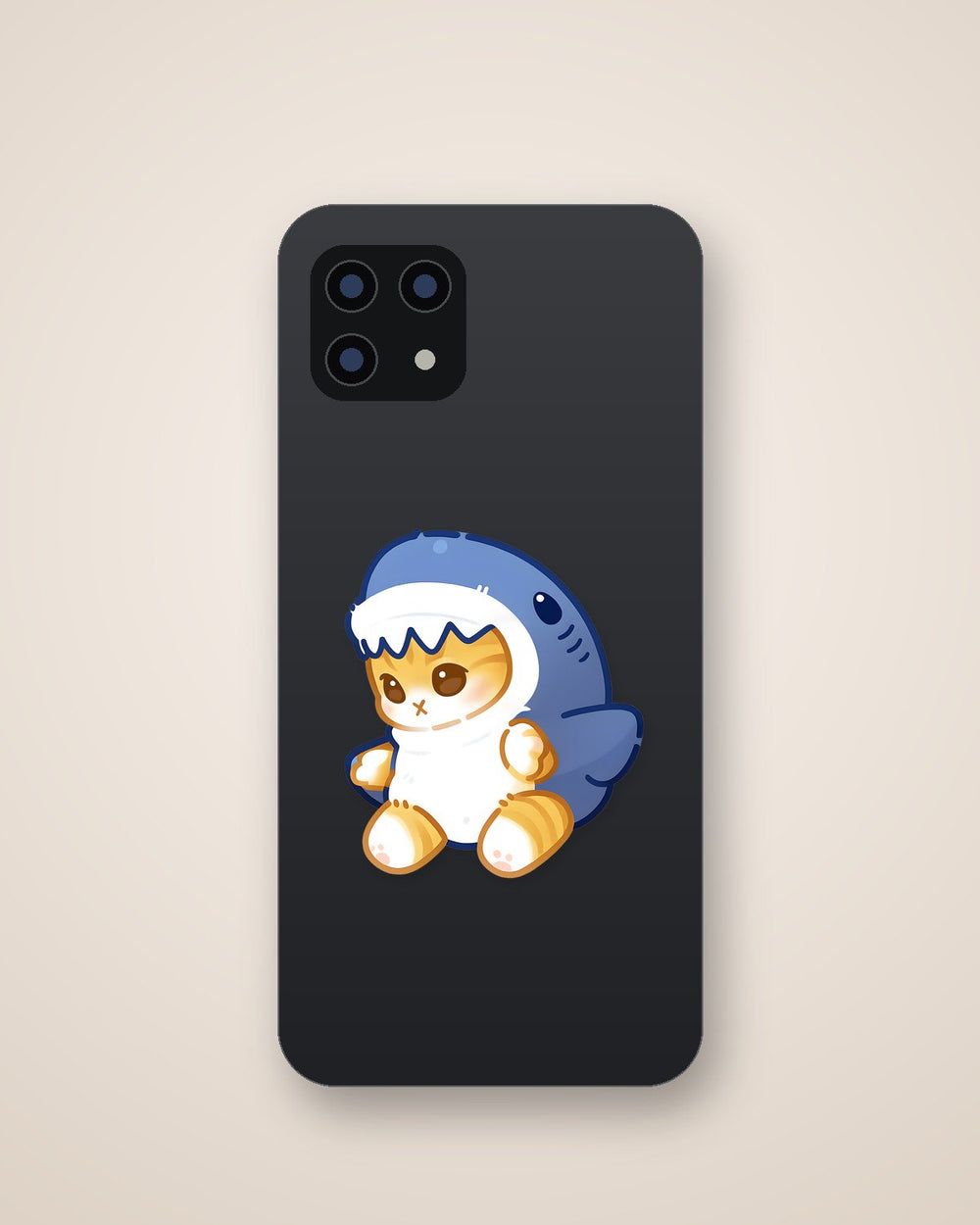 Cute Cat in Shark Costume Sticker