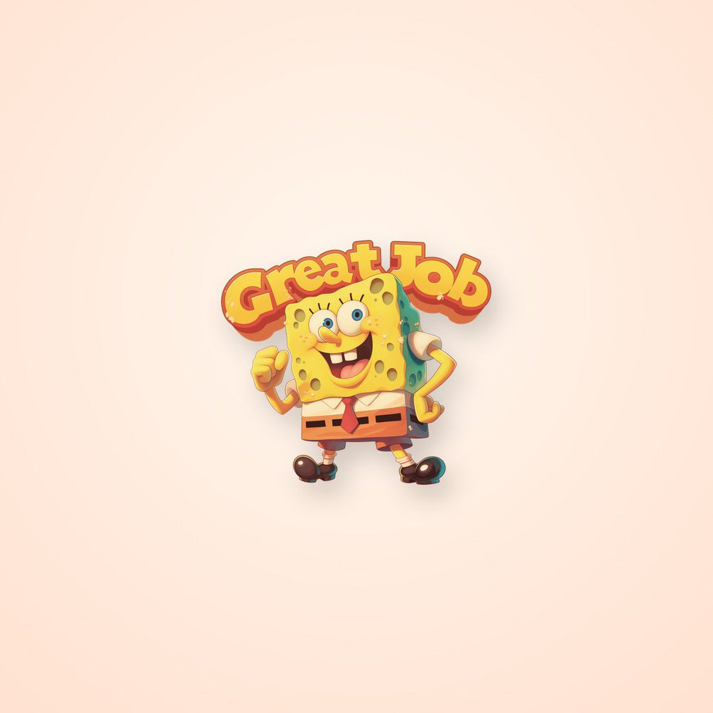 Spongebob Great Job Text Clipart Sticker
