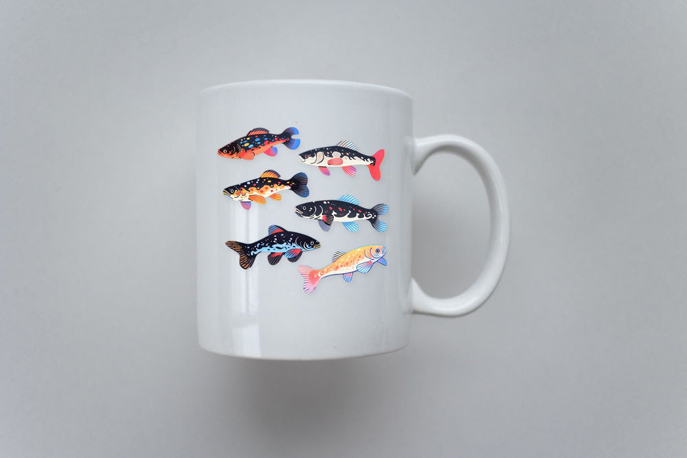 Colorful Trout Fish Art Sticker