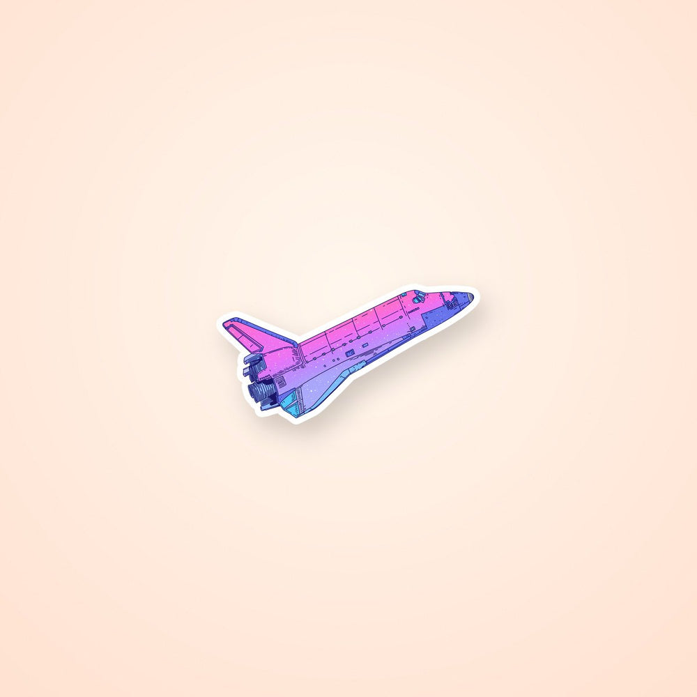 Space Shuttle Retro Gradient Sticker